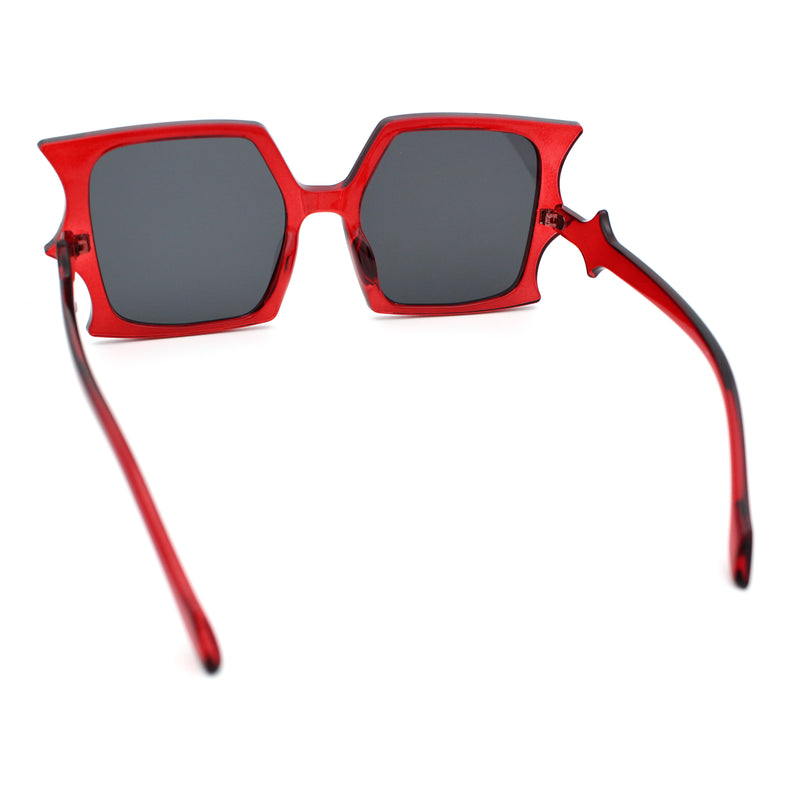 Womens Bat Wing Shape Plastic Oversized Rectangle Fashion Sunglasses