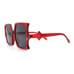 Womens Bat Wing Shape Plastic Oversized Rectangle Fashion Sunglasses