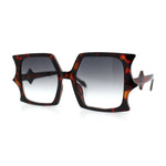 Womens Bat Wing Shape Plastic Oversized Rectangle Fashion Sunglasses