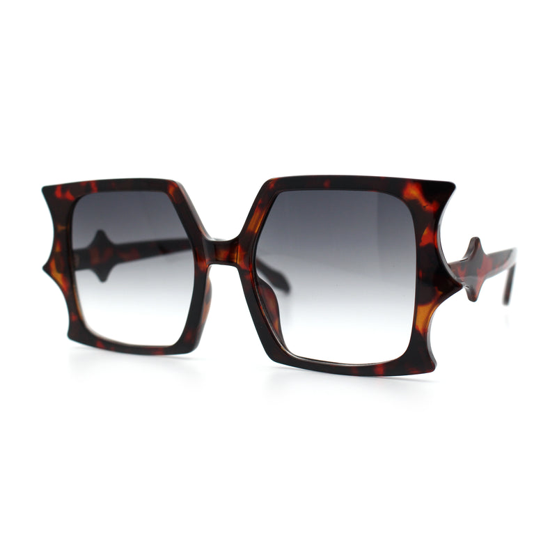 Womens Bat Wing Shape Plastic Oversized Rectangle Fashion Sunglasses