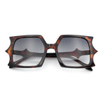Womens Folded Curve Lens Oversized Rectangle Butterfly Designer Sunglasses