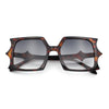 Womens Bat Wing Shape Plastic Oversized Rectangle Fashion Sunglasses
