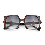 Womens Bat Wing Shape Plastic Oversized Rectangle Fashion Sunglasses