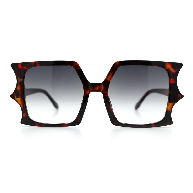 Womens Bat Wing Shape Plastic Oversized Rectangle Fashion Sunglasses