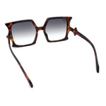 Womens Bat Wing Shape Plastic Oversized Rectangle Fashion Sunglasses