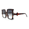 Womens Bat Wing Shape Plastic Oversized Rectangle Fashion Sunglasses