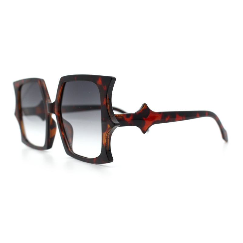 Womens Bat Wing Shape Plastic Oversized Rectangle Fashion Sunglasses