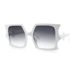 Womens Bat Wing Shape Plastic Oversized Rectangle Fashion Sunglasses