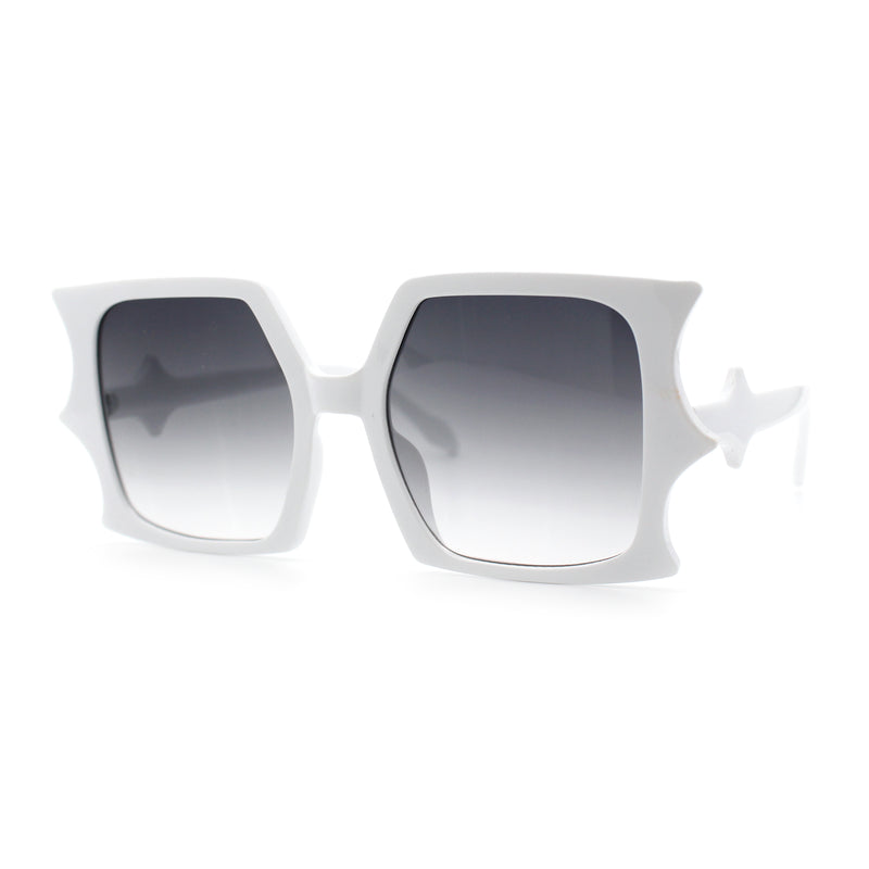 Womens Bat Wing Shape Plastic Oversized Rectangle Fashion Sunglasses