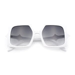 Womens Bat Wing Shape Plastic Oversized Rectangle Fashion Sunglasses