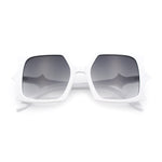 Womens Folded Curve Lens Oversized Rectangle Butterfly Designer Sunglasses