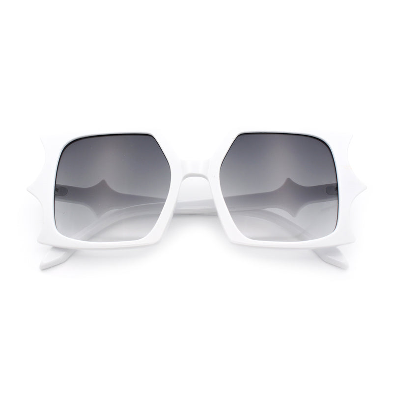 Womens Folded Curve Lens Oversized Rectangle Butterfly Designer Sunglasses