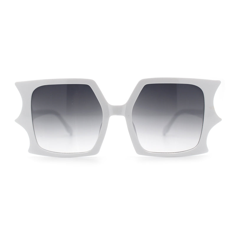 Womens Bat Wing Shape Plastic Oversized Rectangle Fashion Sunglasses