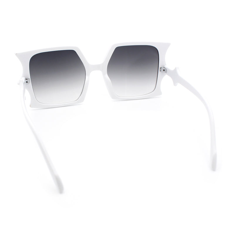 Womens Bat Wing Shape Plastic Oversized Rectangle Fashion Sunglasses