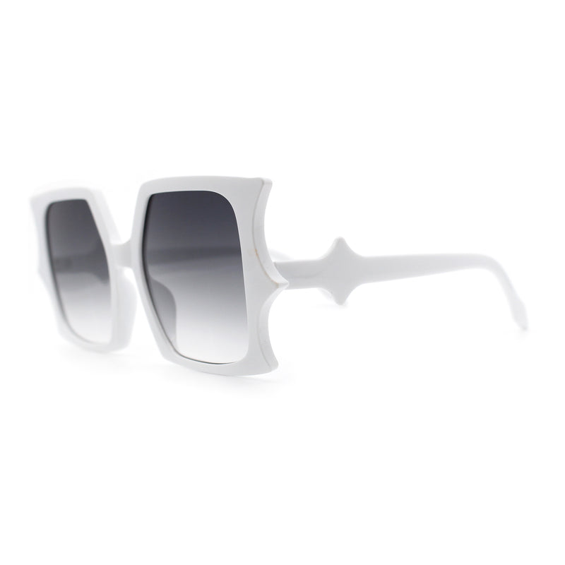 Womens Bat Wing Shape Plastic Oversized Rectangle Fashion Sunglasses
