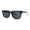 Womens Hipster Narrow Rectangle Horn Rim Plastic Bevel Rim Sunglasses