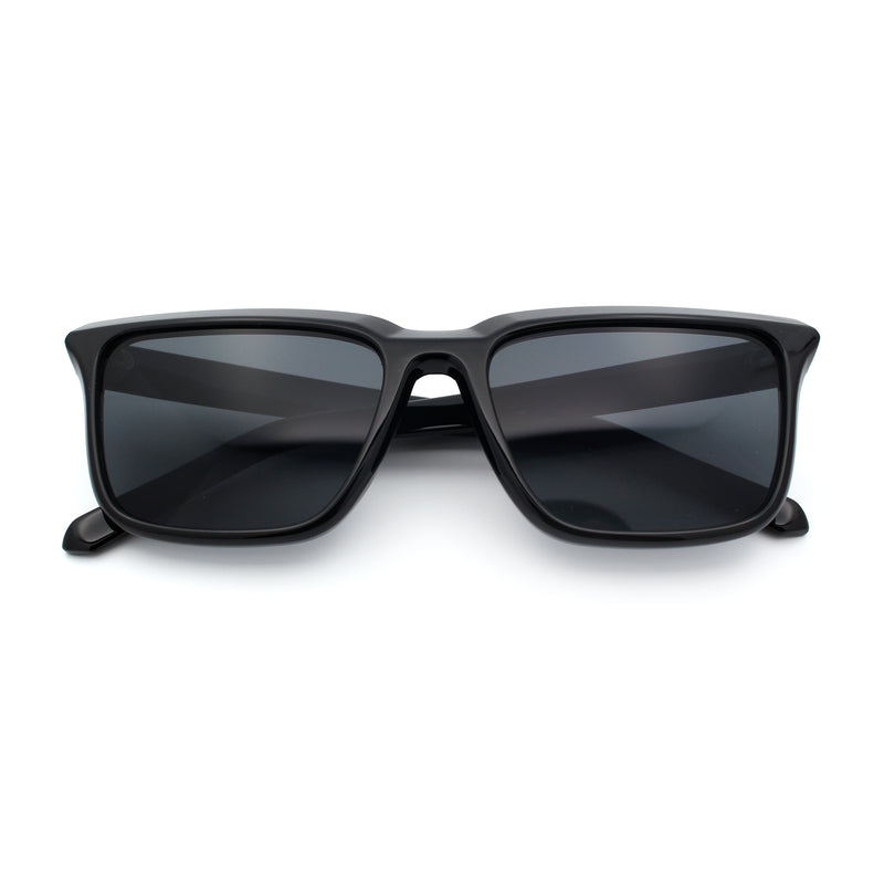 Womens Hipster Narrow Rectangle Horn Rim Plastic Bevel Rim Sunglasses