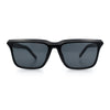 Womens Hipster Narrow Rectangle Horn Rim Plastic Bevel Rim Sunglasses