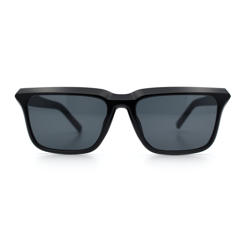 Womens Hipster Narrow Rectangle Horn Rim Plastic Bevel Rim Sunglasses