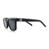 Womens Hipster Narrow Rectangle Horn Rim Plastic Bevel Rim Sunglasses