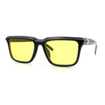 Womens Hipster Narrow Rectangle Horn Rim Plastic Bevel Rim Sunglasses