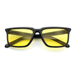 Womens Hipster Narrow Rectangle Horn Rim Plastic Bevel Rim Sunglasses