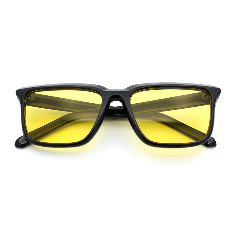Womens Hipster Narrow Rectangle Horn Rim Plastic Bevel Rim Sunglasses
