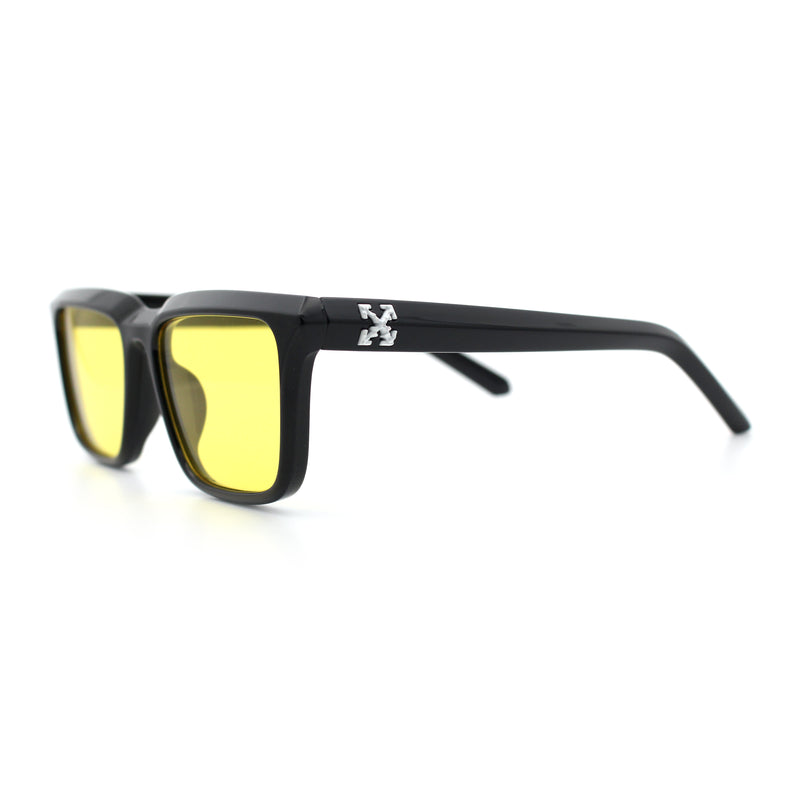 Womens Hipster Narrow Rectangle Horn Rim Plastic Bevel Rim Sunglasses
