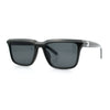 Womens Hipster Narrow Rectangle Horn Rim Plastic Bevel Rim Sunglasses