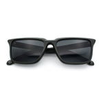 Womens Hipster Narrow Rectangle Horn Rim Plastic Bevel Rim Sunglasses