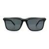 Womens Hipster Narrow Rectangle Horn Rim Plastic Bevel Rim Sunglasses