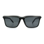 Womens Hipster Narrow Rectangle Horn Rim Plastic Bevel Rim Sunglasses