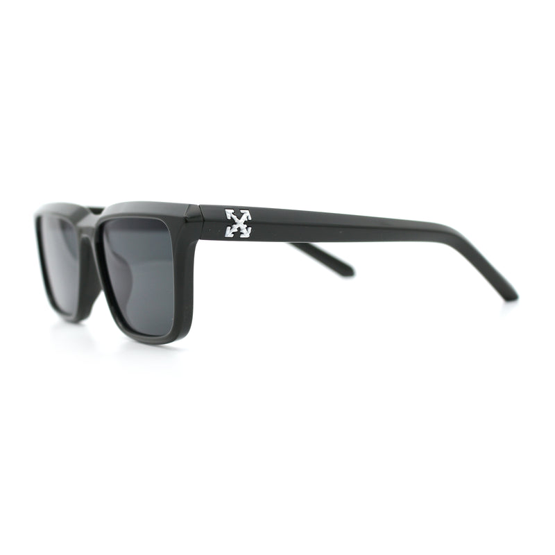 Womens Hipster Narrow Rectangle Horn Rim Plastic Bevel Rim Sunglasses
