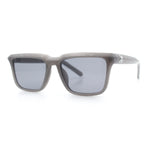 Womens Hipster Narrow Rectangle Horn Rim Plastic Bevel Rim Sunglasses