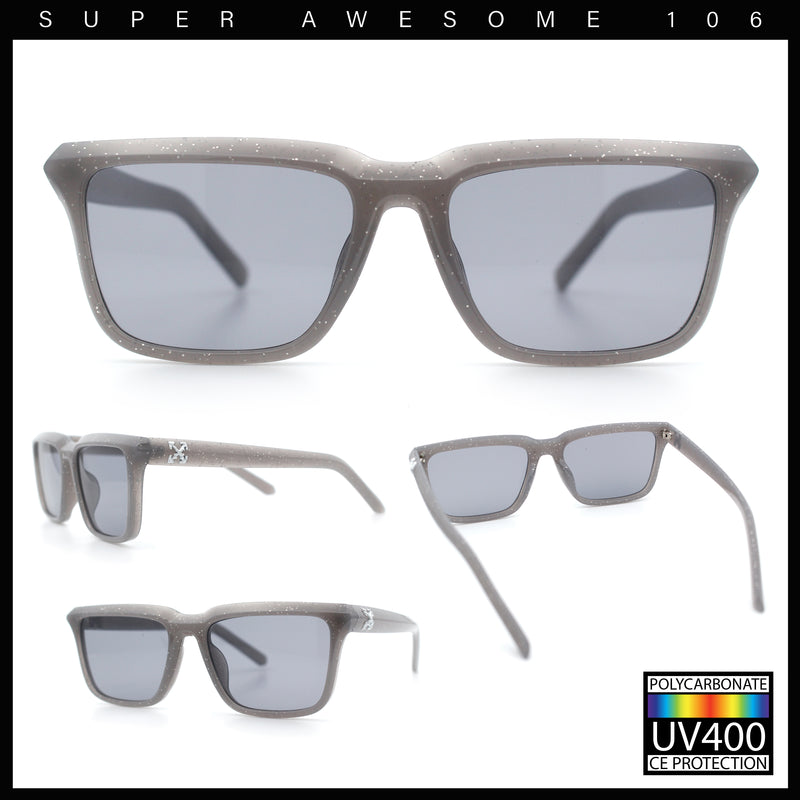 Womens Hipster Narrow Rectangle Horn Rim Plastic Bevel Rim Sunglasses