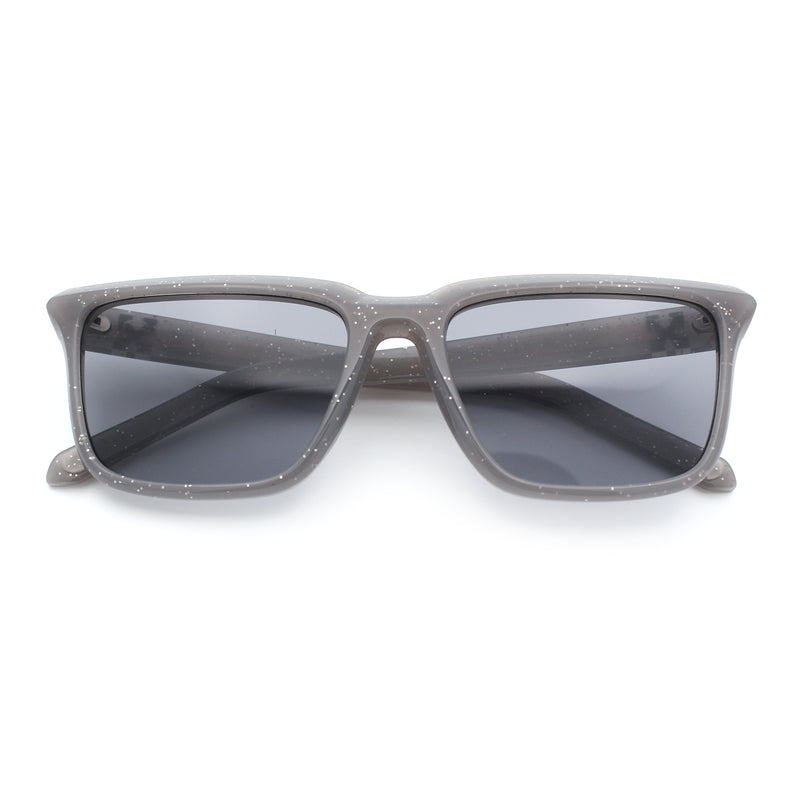 Womens Hipster Narrow Rectangle Horn Rim Plastic Bevel Rim Sunglasses