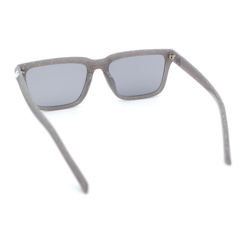 Womens Hipster Narrow Rectangle Horn Rim Plastic Bevel Rim Sunglasses