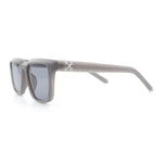 Womens Hipster Narrow Rectangle Horn Rim Plastic Bevel Rim Sunglasses