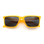 Womens Hipster Narrow Rectangle Horn Rim Plastic Bevel Rim Sunglasses