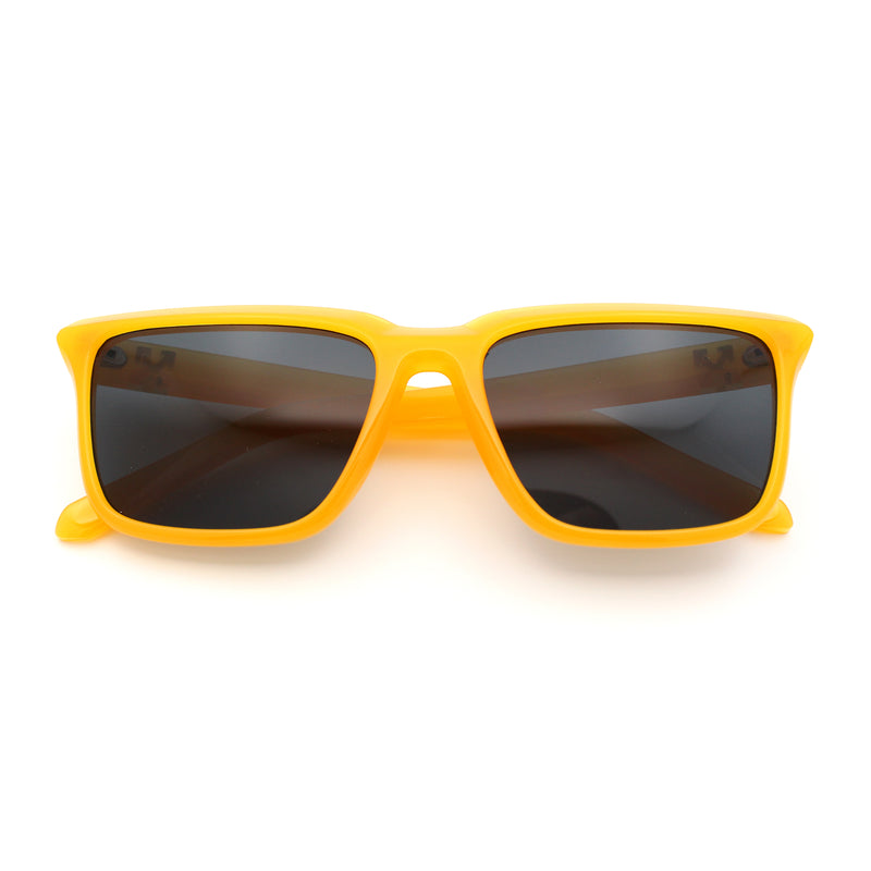 Womens Hipster Narrow Rectangle Horn Rim Plastic Bevel Rim Sunglasses