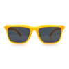 Womens Hipster Narrow Rectangle Horn Rim Plastic Bevel Rim Sunglasses