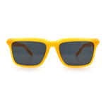 Womens Hipster Narrow Rectangle Horn Rim Plastic Bevel Rim Sunglasses