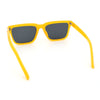 Womens Hipster Narrow Rectangle Horn Rim Plastic Bevel Rim Sunglasses