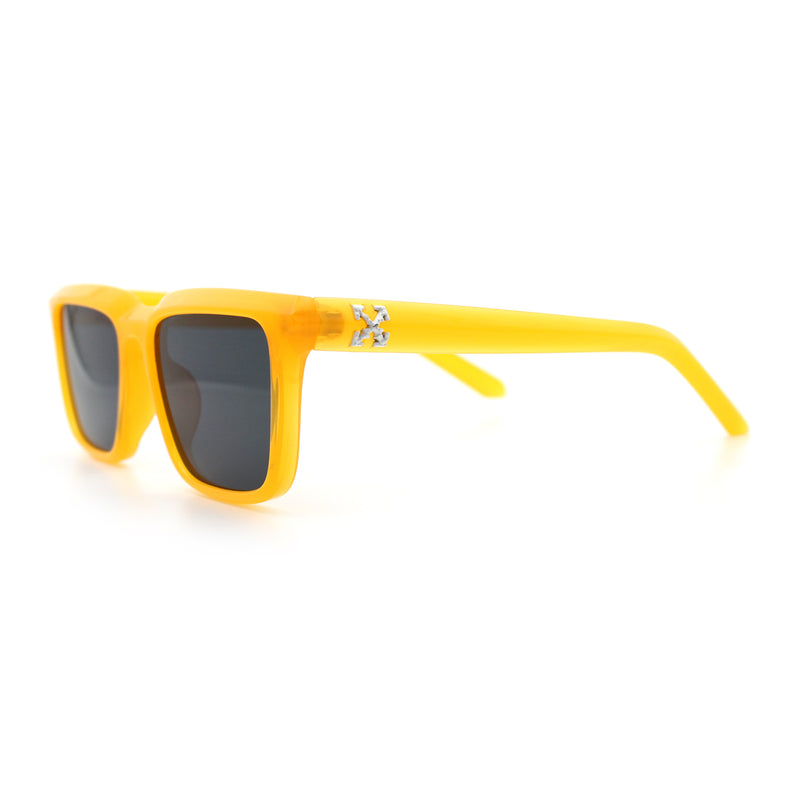 Womens Hipster Narrow Rectangle Horn Rim Plastic Bevel Rim Sunglasses
