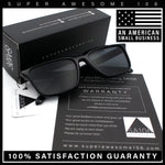 Womens Hipster Narrow Rectangle Horn Rim Plastic Bevel Rim Sunglasses
