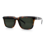 Womens Hipster Narrow Rectangle Horn Rim Plastic Bevel Rim Sunglasses