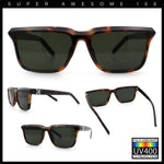 Womens Hipster Narrow Rectangle Horn Rim Plastic Bevel Rim Sunglasses