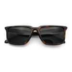 Womens Hipster Narrow Rectangle Horn Rim Plastic Bevel Rim Sunglasses