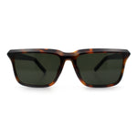 Womens Hipster Narrow Rectangle Horn Rim Plastic Bevel Rim Sunglasses