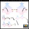 Unique Christmas Tree Rimless Gradient Lens Party Shade Sunglasses